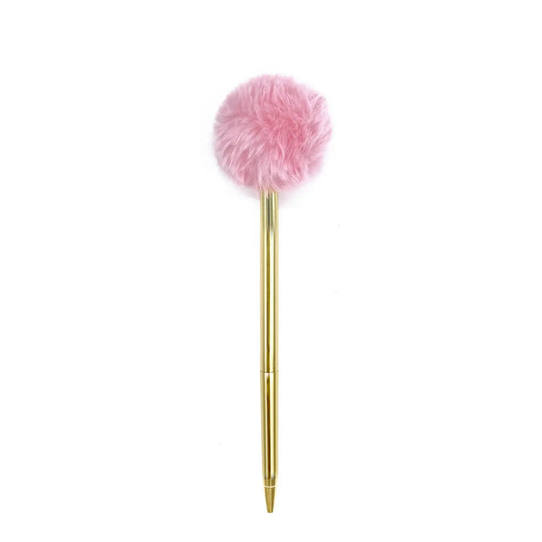 Pom Pom Barrel Pen - Pink | Snifty