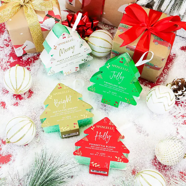 Spongelle Holiday Ornaments | Body Wash Infused Buffers