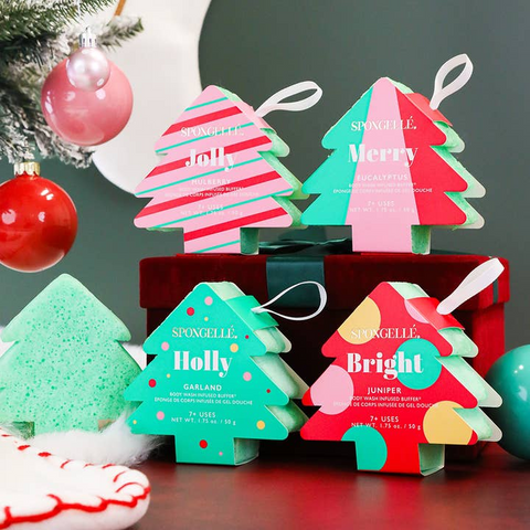 Spongelle Holiday Ornaments | Body Wash Infused Buffers