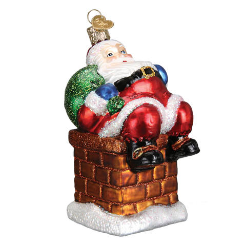 Chimney Top Santa Ornament 