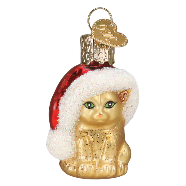Mini Santa's Kitten Ornament 