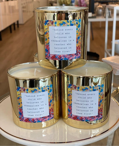 Teachers Believe Quote Candle | Noteology
