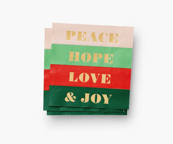 Peace & Joy Cocktail Napkins | Rifle Paper Co.