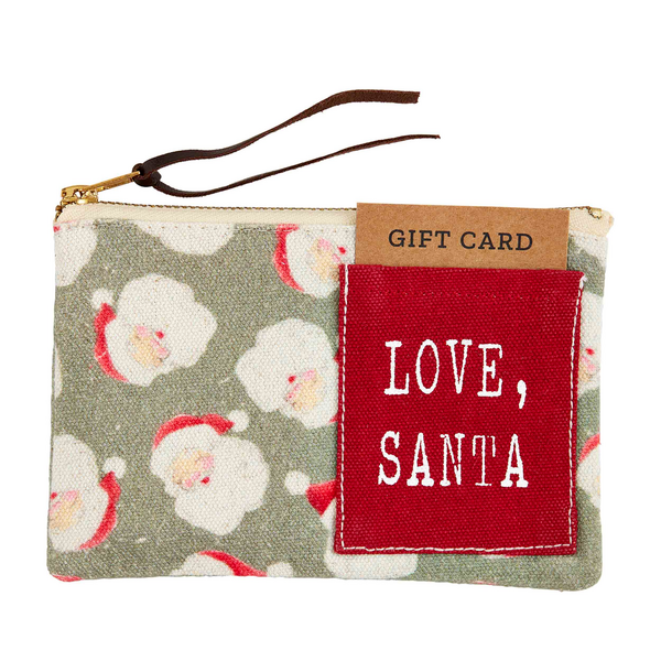 Santa Print Gift Pouch | Mudpie