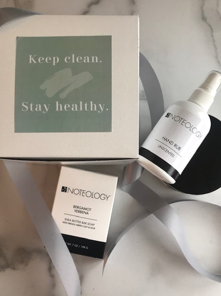 Keep Clean. Stay Healthy. Deluxe Gift Set. 